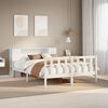 vidaXL Bookcase Bed without Mattress White 150x200 cm King Size Solid Wood Pine