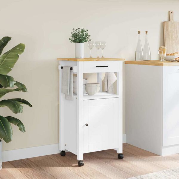 vidaXL Kitchen Trolley MONZA 48x40x88.5 cm Solid Wood Pine
