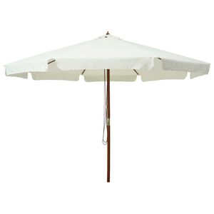 vidaXL Garden Parasol with Wooden Pole 330 cm Sand White