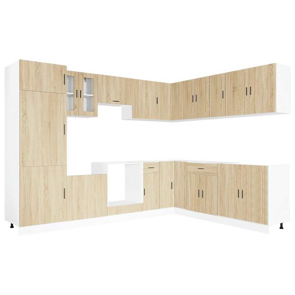 vidaXL 14 Piece Kitchen Cabinet Set Porto Sonoma Oak Engineered Wood