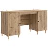 vidaXL Desk with Shelf Artisan Oak 142.5 x 50 x 75 cm Engineered Wood