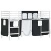 vidaXL Kids'Loft Bed Frame with Curtains White and Black