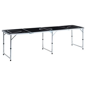 vidaXL Folding Beer Pong Table 240 cm Black