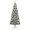 vidaXL Artificial Hinged Christmas Tree Green and White 240 cm