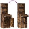 vidaXL Dressing Table with Mirror Lights 2 pcs Brown Engineered Wood