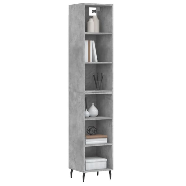 vidaXL Highboard Concrete Grey 34.5x32.5x180 cm Engineered Wood