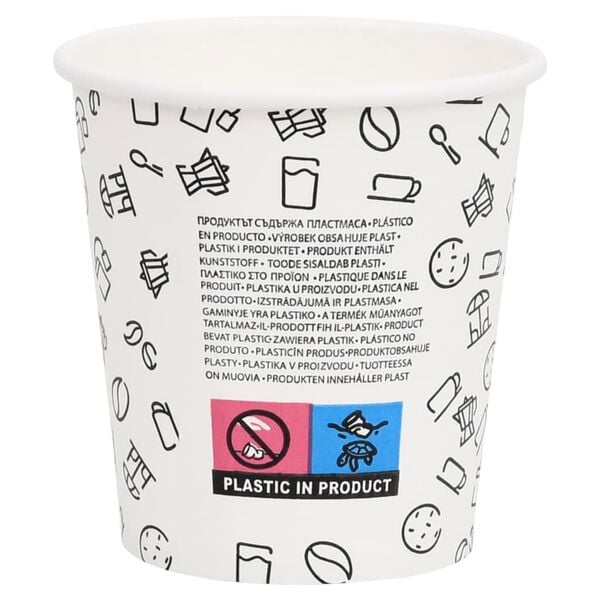 vidaXL Coffee Paper Cups 200 ml 100 pcs White and Black