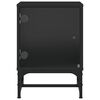 vidaXL Bedside Cabinet with Glass Door Black 35x37x50 cm