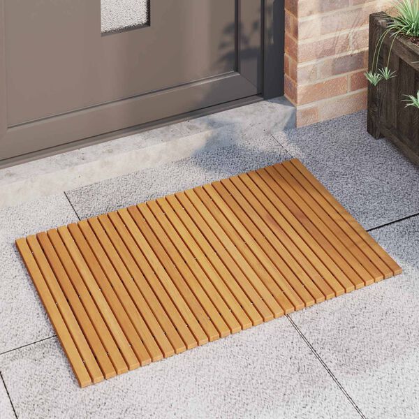 vidaXL Bath Mat Plain Brown 80 x 50 cm Wood