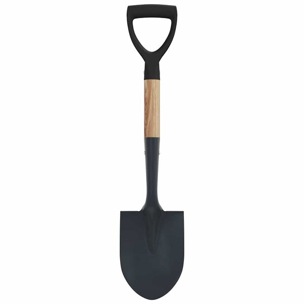 vidaXL Shovel Black 68.5 cm Power Coated Steel and Solid Wood