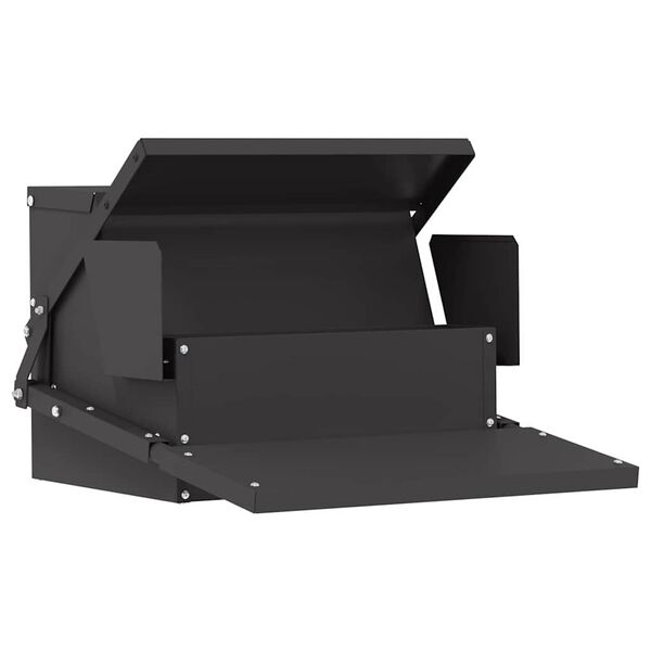 vidaXL Chicken Treadle Feeder Black 50 x 40 x 29 cm Cold-Rolled Steel