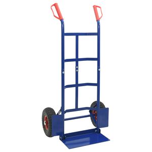 vidaXL Extendable Hand Trolley Blue and Red 57 x 46 x 113 cm Steel