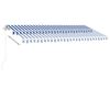 vidaXL Manual Retractable Awning with LED 400x350 cm Blue and White
