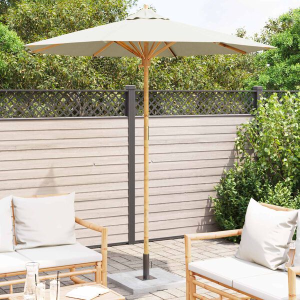 vidaXL Garden Parasol Cream White &Oslash; 217 x 230 cm Bamboo