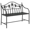 vidaXL Garden Bench Black 104 x 52.5 x 89 cm Steel