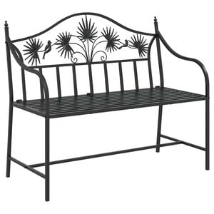 vidaXL Garden Bench Black 104 x 52.5 x 89 cm Steel