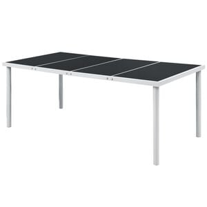 vidaXL Garden Table 190x90x74 cm Black Steel