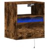 vidaXL TV Wall Cabinet with LED Lights Smoked Oak 41x31x45 cm