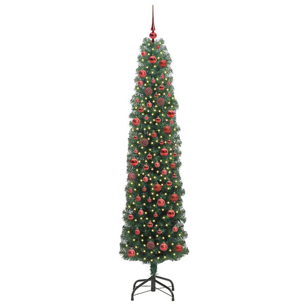 vidaXL Artificial Christmas Tree with 300 LEDs with Stand Green 180 cm
