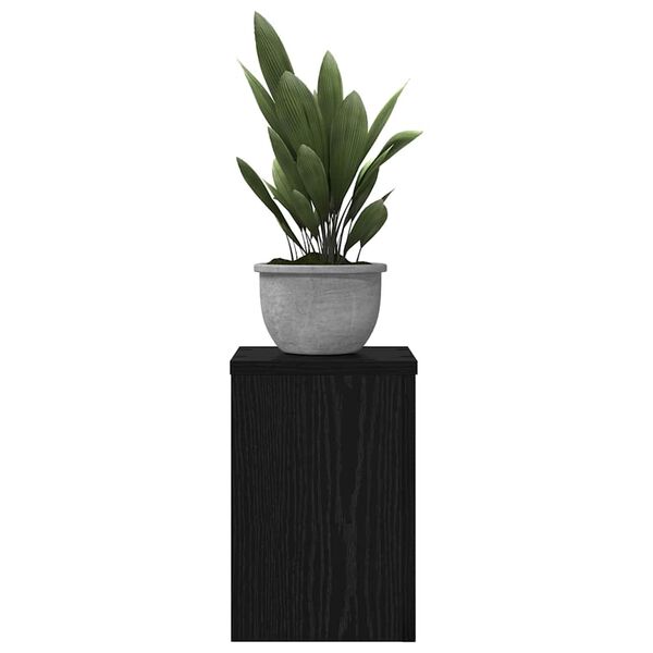 vidaXL Plant Stand 2 pcs Black Oak 20 x 20 x 30 cm Engineered Wood