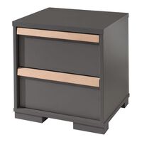Vipack Nightstand London 2-drawer Wood Anthracite