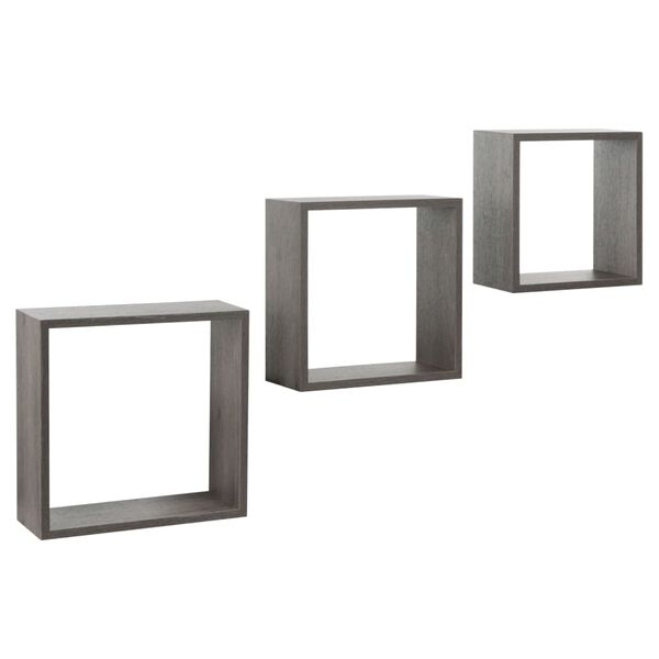 Practo Home Wall Racks 3 pcs Wood Anthracite