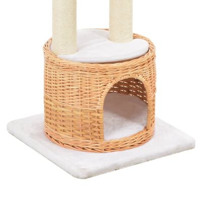 vidaXL Cat Tree with Sisal Scratching Post Natural Willow Wood