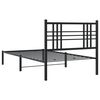vidaXL Metal Bed Frame without Mattress with Headboard Black 90x190cm