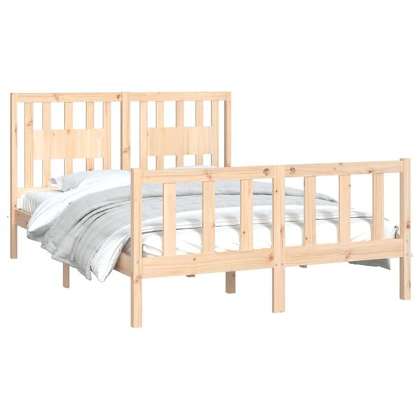 vidaXL Bed Frame without Mattress Solid Wood Pine 140x200 cm