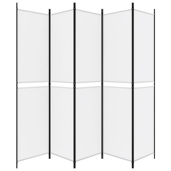 vidaXL 5-Panel Room Divider White 250x220 cm Fabric