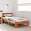 vidaXL Bed Frame with Headboard Wax Brown 75 x 190 cm Solid Pine Wood