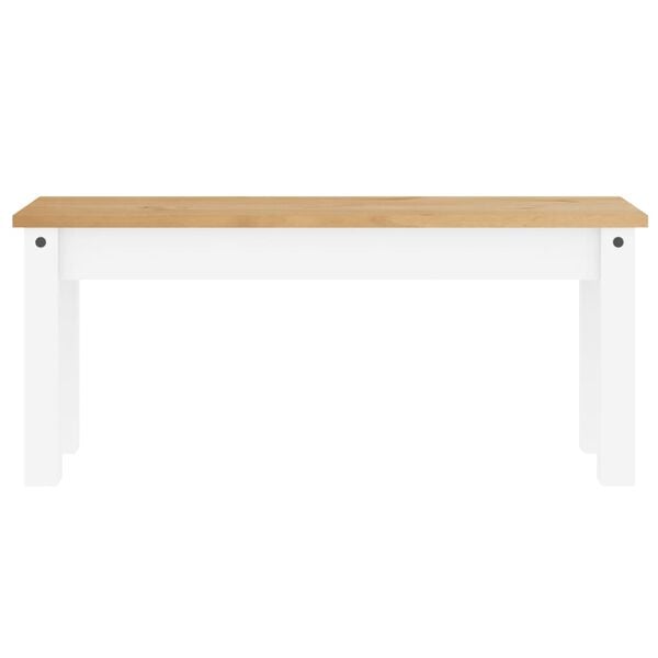 vidaXL Dining Bench PANAMA White 105x30x45 cm Solid Wood Pine
