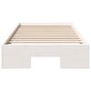 vidaXL Floor Bed Frame with Storage White 75 x 190 cm Solid pine wood