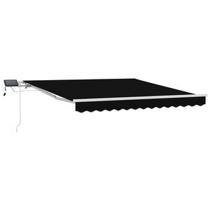 vidaXL Retractable Awning Manual Black 300 x 250 cm Fabric and Steel
