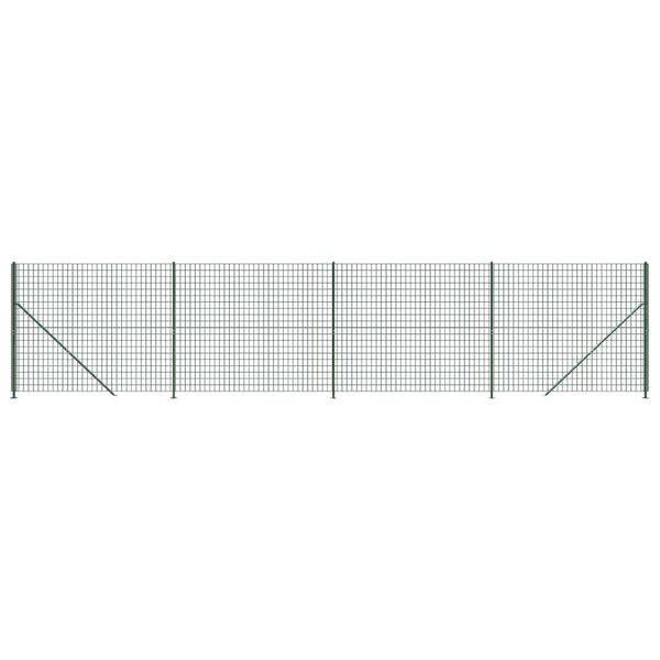 vidaXL Wire Mesh Fence with Flange Green 1.6x10 m