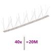 vidaXL 5-row Stainless Steel Bird & Pigeon Spikes Set of 40 20 m