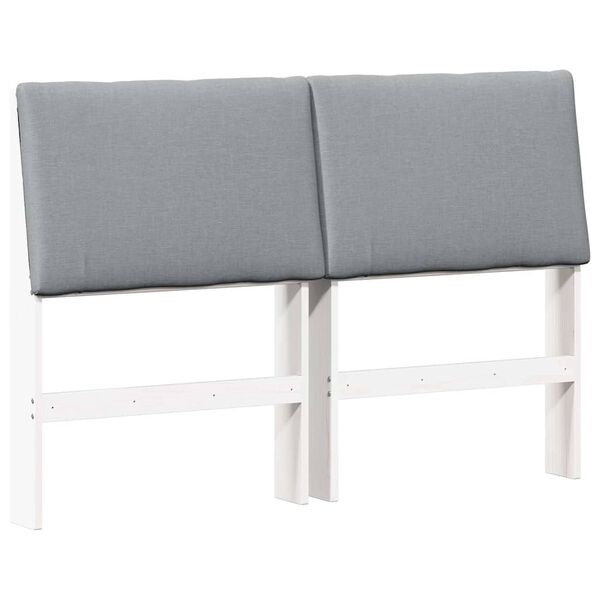 vidaXL Upholstered Headboard Light Grey 160 cm Solid Pine Wood