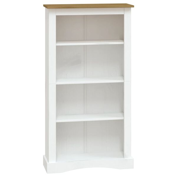vidaXL 4-Tier Bookcase Mexican Pine Corona Range White 80x29x150 cm