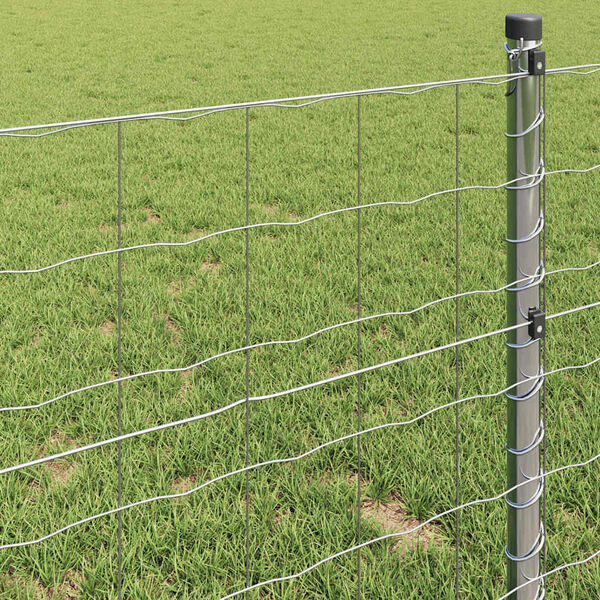 vidaXL Euro Fence Silver 1.6 x 10 m Hot dip galvanized iron