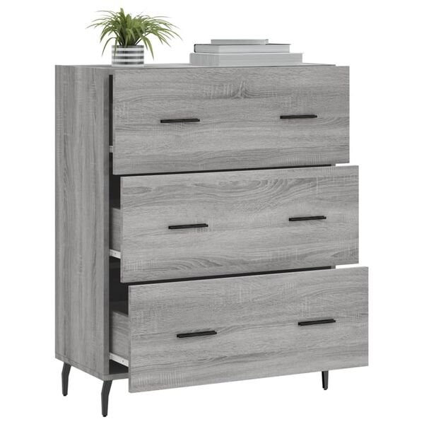vidaXL Sideboard Grey Sonoma 69.5x34x90 cm Engineered Wood