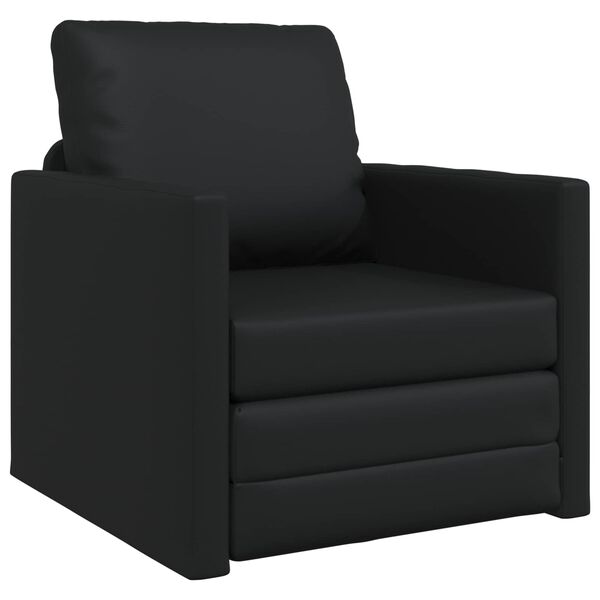 vidaXL Folding Sofa Bed Black 74 x 77 x 81 cm PVC