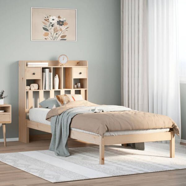 vidaXL Bookcase Bed without Mattress 90x190 cm Single Solid Wood Pine