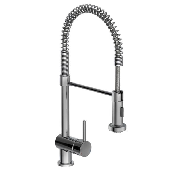 SCH&Uuml;TTE Sink Mixer with High Round Spout BOSTON Spiral Spring Chrome
