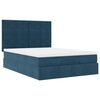 vidaXL Ottoman Bed with Mattresses Dark Blue 140x200cm Velvet