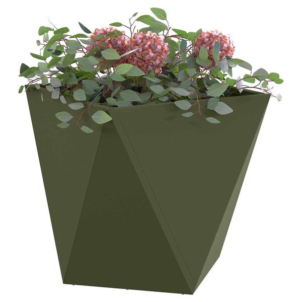 vidaXL Planter 2 pcs Olive Green 50 x 50 x 50 cm Steel