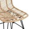 vidaXL Dining Chair 2 pcs Natural 44.5 x 55 x 85 cm Rattan and Iron