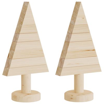vidaXL Wooden Christmas Trees for Decoration 2 pcs 30 cm Solid Wood Pine