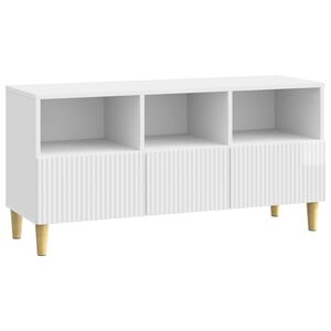 vidaXL TV Cabinet High Gloss White 102 x 34.5 x 50 cm Engineered Wood