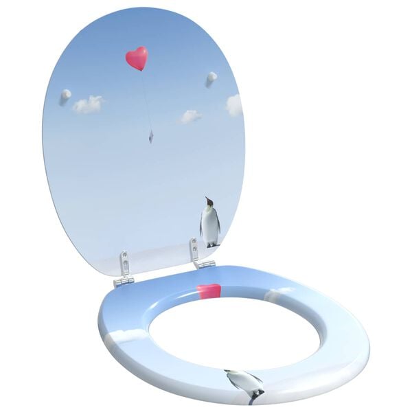 vidaXL Toilet Seat Blue 44 x 38 cm MDF board