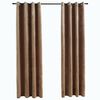 vidaXL Blackout Curtains with Rings 2 pcs Velvet Beige 140x245 cm